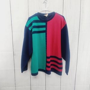 Vintage The American Collection Color Block Sweater Tunic Womens Large